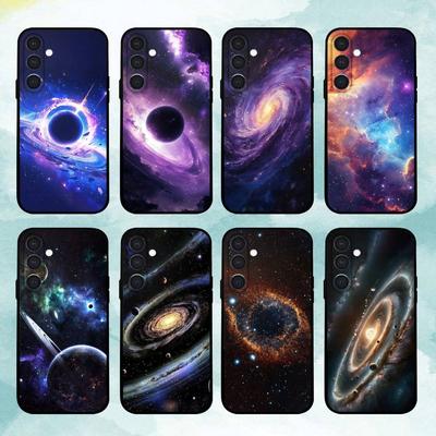 Чехол для телефона 'Космическая Галактика Вселенная' для Samsung A73, A21s, A22, A31, A32, A52, A53, A71, A80, Мягкий черный корпус