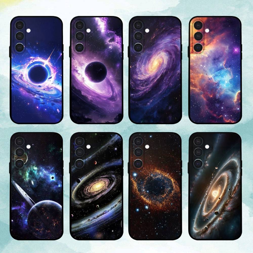 Чехол для телефона 'Космическая Галактика Вселенная' для Samsung A73, A21s, A22, A31, A32, A52, A53, A71, A80, Мягкий черный корпус