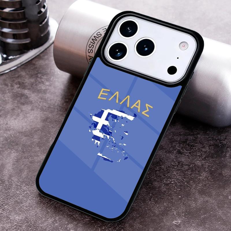 Greek Greece Flag Phone Case for iPhone 17 16 15 Pro Max Air 14 13 12 11 Plus Shockproof Cover