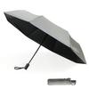Lightweight Folding Umbrella for Sun and Automatic Carbon 8 55cm Full Light UV Sun and Light Safety Satin Gray Men's Parasol Rain, Open/Close, Fiber,