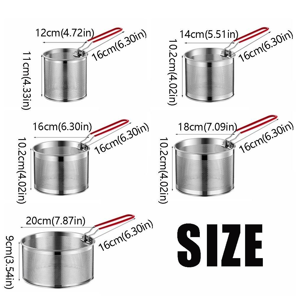 Корзина-сито для жарки из нержавеющей стали, сетчатая конструкция, корзина для фритюра, дуршлаг для масляного поддона, для дома и кухни