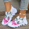 Flower Breathable Knitted Flats Women Autumn Comfort Soft Sole White Sneakers Woman Slip-On Flat Heels Platform Sport Shoes