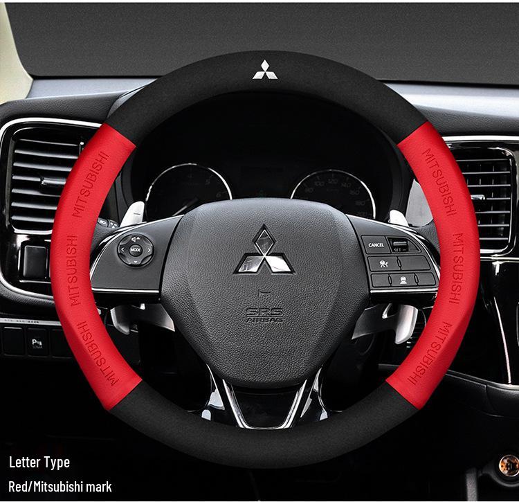 Замшевая кожаная оплетка рулевого колеса для Mitsubishi: Outlander, ASX, Eclipse, Pajero Sport, Lancer