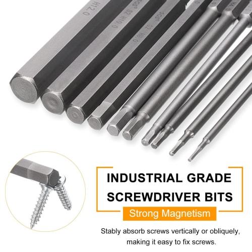 uxcell H8 Hex Bit, 8mm, Single-Head, Magnetic, for Electric Screwdrivers, 50mm Long, S2 Steel, for Electrical Construction, DIY, and Home Repairs