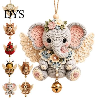 Ручная работа, Ангел-Животное, Украшение, Крючок, Набор для DIY, Подвеска из Пряжи с Инструкциями, Материалы и Пряжа, Милое Украшение для Елки, Поделка для Взрослых и Новичков