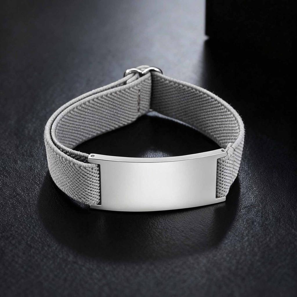 Customized Elastic Strap Stainless Steel Bracelets, Free Engrave Adjustable Wristband Bangle, Personalized Jewelry for Men Women