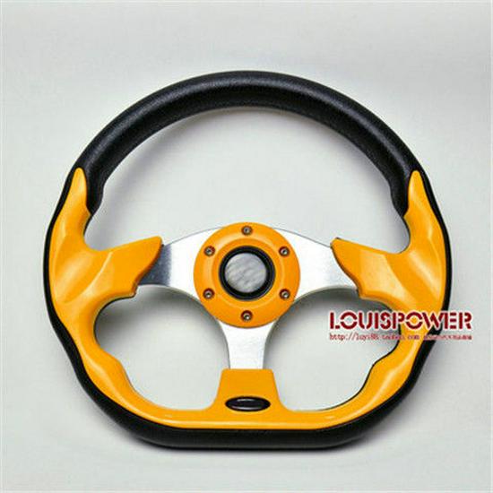 13-Inch Cool Coupe Sports Car Racing Steering Wheel Semicircular Blade, 14-Inch