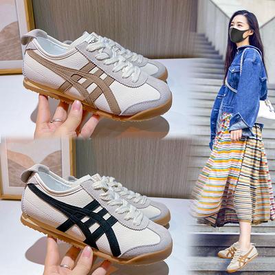 Кожаные белые туфли женские 2025 весна новые туфли женские универсальные туфли на плоской подошве повседневные туфли женские туфли на низком каблуке модные одинарные туфли