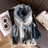 2025 Stripe Plaid Women Scarf Elegant Stylish Imitation Cashmere Shawl Winter Pashmina Versatile Warm Wrap Foulard Neckerchief