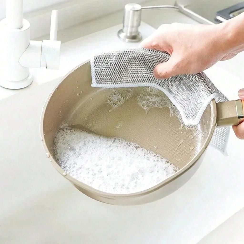 12/1 шт. Волшебная салфетка для уборки, утолщенная двухсторонняя металлическая проволочная тряпка для мытья посуды, кухонные полотенца для мытья посуды, чистящие инструменты