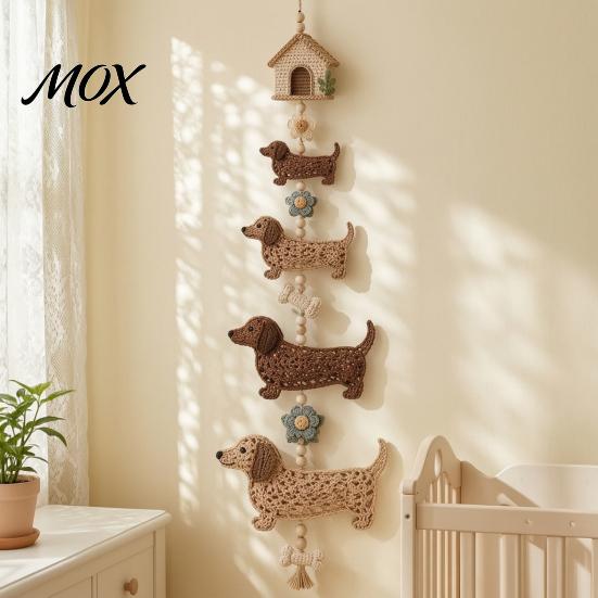 Complete Material Package Garden Cascade DIY Crochet Kit, Butterfly/Halloween/Flower/Bee/Bird/Dog Theme, Handmade Home Decor Wall Pendant for