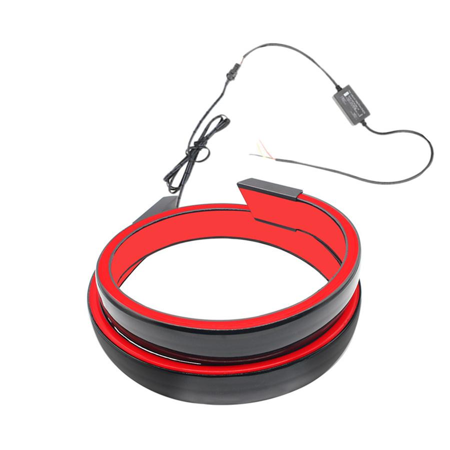 1.2m 3.9ft Glossy LED Tail Brake Turn Flowing Light Rear Trunk Roof Spoiler Lip