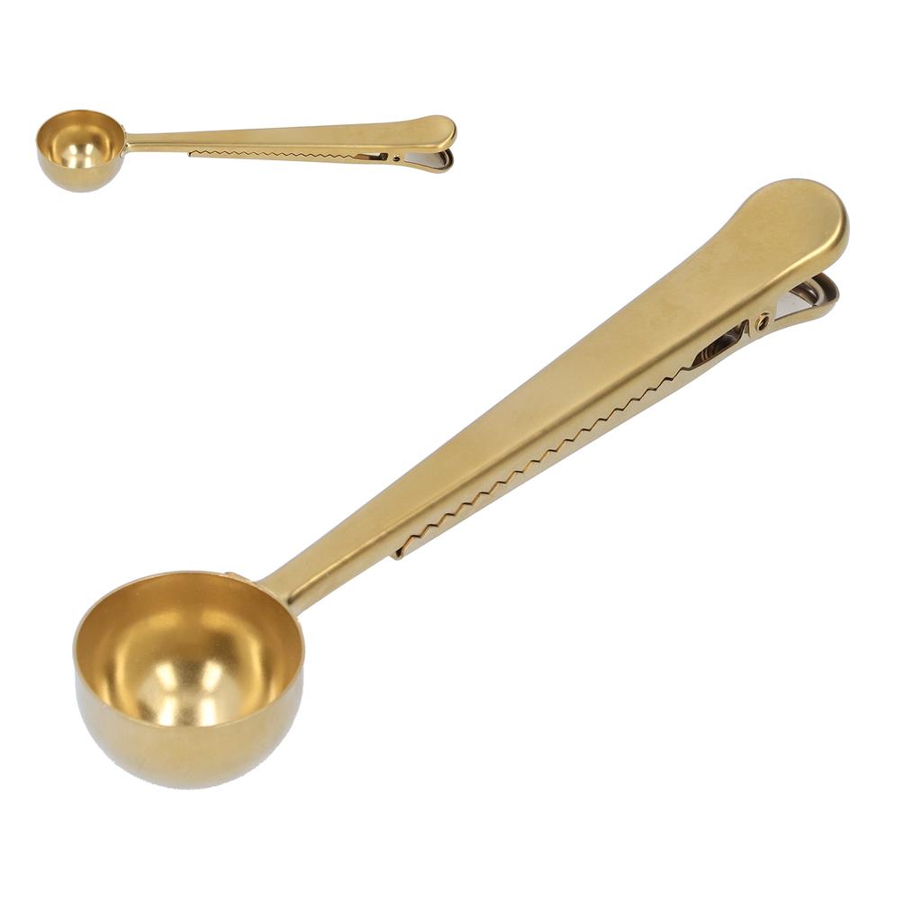 Многофункциональная кофейная ложка 2 в 1 с зажимом для пакета, мерная ложка для кофе из нержавеющей стали 430