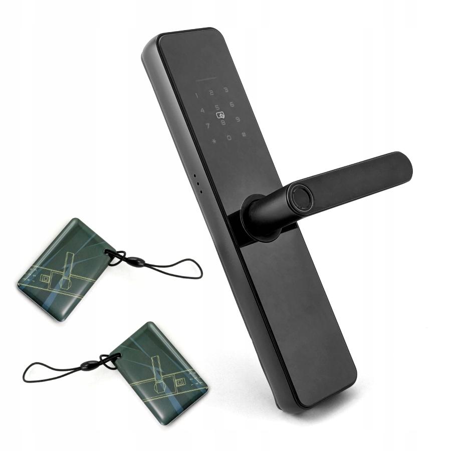 Умная дверная ручка Tuya Wifi, цилиндр замка, код, RFID-карта, отпечаток пальца
