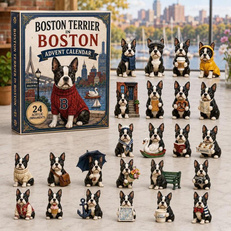 2026 Dog-Themed Christmas Advent Calendar Acrylic Blind Box Gift Kids Adults Decorative Hanging Ornament