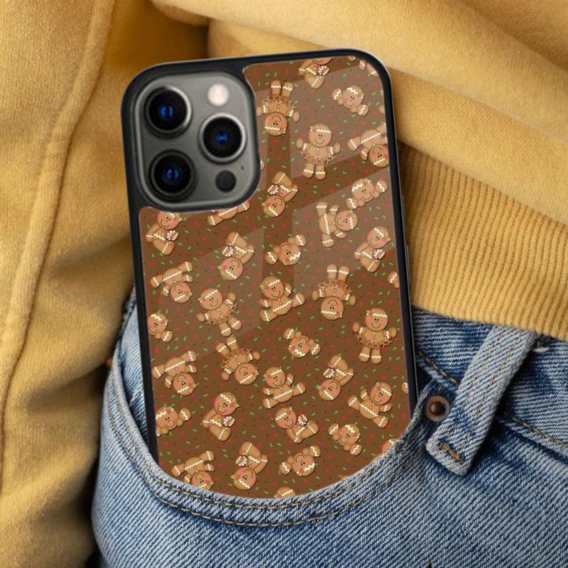 Cute Gingerbread man Christmas Soft Phone Case for iPhone 17 Air 16e Pro max 15 Pro 13 14 Plus 11 12 MagSafe Magnetic Coque
