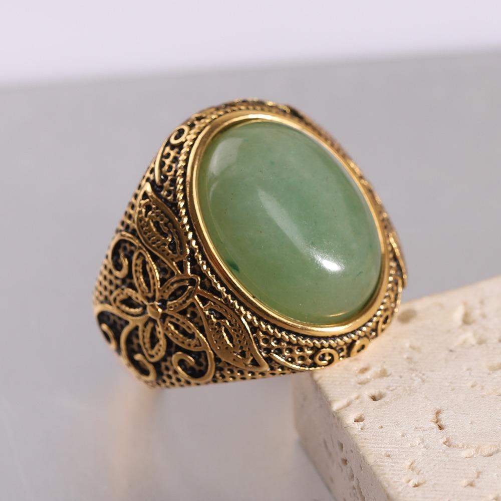 Мужское литое кольцо из нержавеющей стали 22 мм ручной работы, античный дизайн с натуральным камнем, модный аксессуар