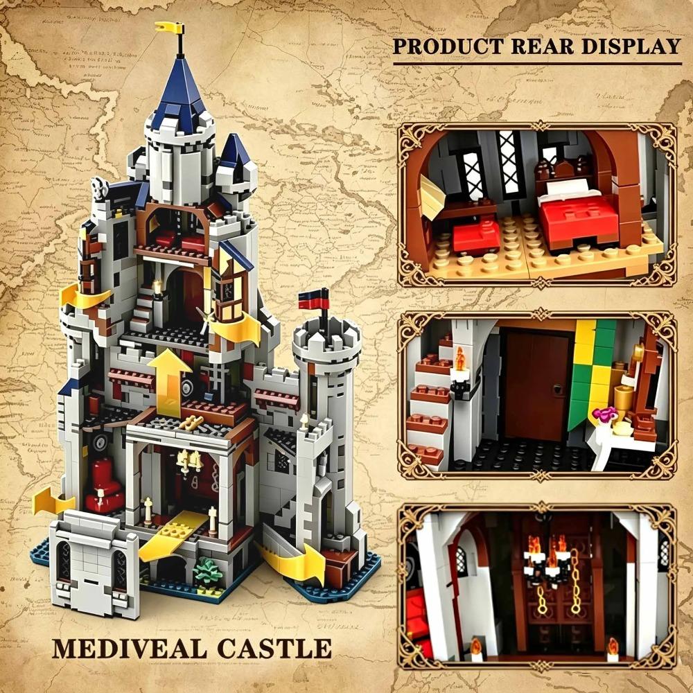 3212pcs Medieval Series MOC-243400 King mearas castle Model Building Blocks Creative Gift Decor Assemble Adult puzzle Gifis