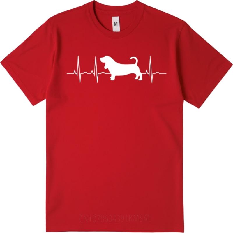 Funny tshirt Street Wear Unisex Oneck tshirt Casual Dachshund Heartbeat Silhouette Design Minimalist Teeshirt Teenagers Tee shirt