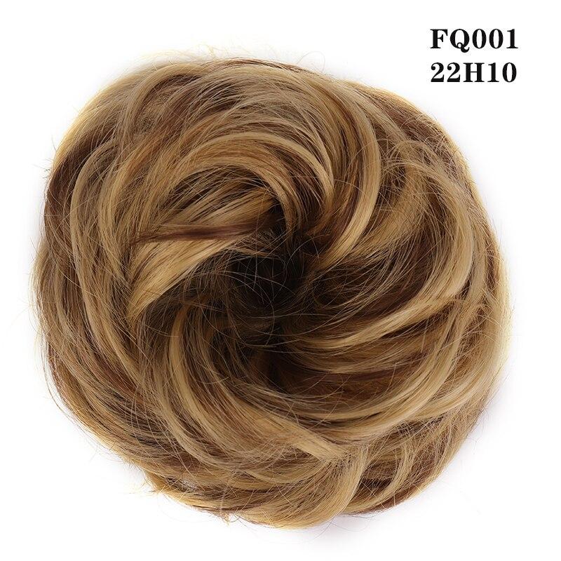 LUPU Messy Hair Bun with Elastic Band Natural Wig Bundle Ponytail Color Black Purple Pink