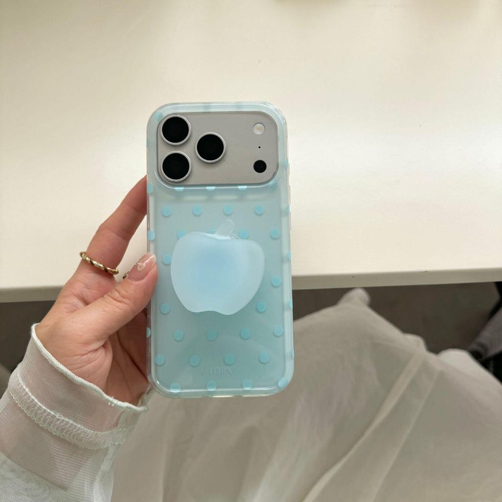 Korean Style Polka Dot iPhone 17 Pro Max Stand Case Compatible with iPhone 16/15 for Women