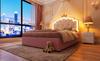 Upholstered Bed, 140 x 200 cm, with Slatted Frame (without Mattress), Ambient Lighting, Remote Control, Crown Princess, Pull-out, 2 Drawers, PU, Pink