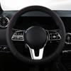 Кожаный чехол на руль автомобиля 38 см, автомобильные чехлы на руль в спортивном стиле, противоскользящие, устойчивые к царапинам, чехлы на руль