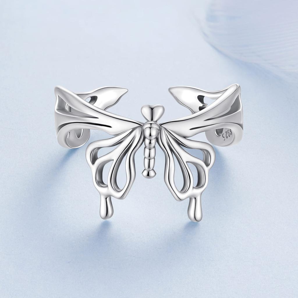 Silver universal ring beautiful butterfly silver 925