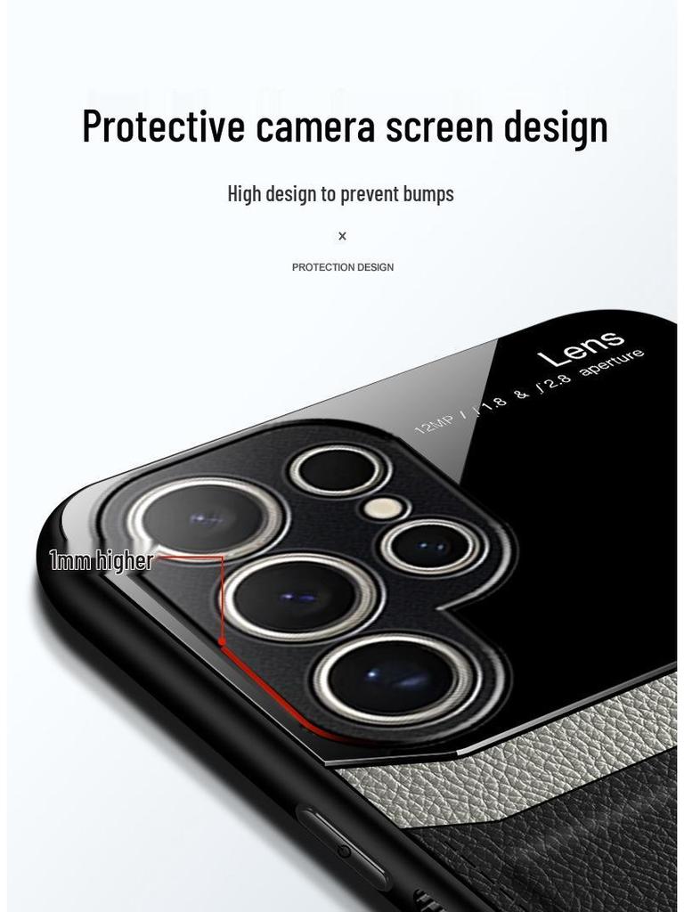 Совместимый чехол для телефона Samsung: S24 Ultra, S23 FE, S25, A53, A72, A34 - Отделка с текстурой кожи, Note 20+