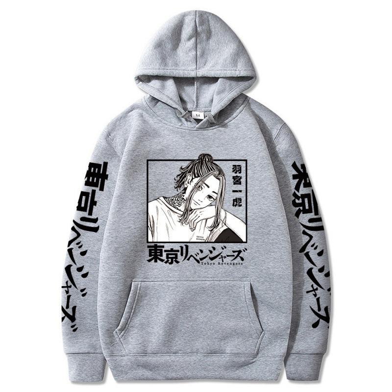 Printed hooded jumper anime hoodie