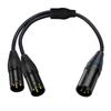 XLR Кабель Профессиональный XLR 4-контактный на двойной 3-контактный XLR Разветвитель Кабель Для Студийной Записи И Живых Выступлений 50см