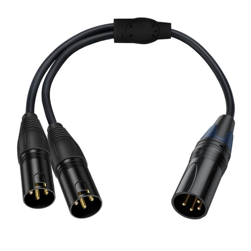XLR Кабель Профессиональный XLR 4-контактный на двойной 3-контактный XLR Разветвитель Кабель Для Студийной Записи И Живых Выступлений 50см