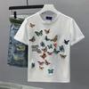 Men's 2024 Trendy Butterfly Embroidered Loose-Fit Cotton T-Shirt