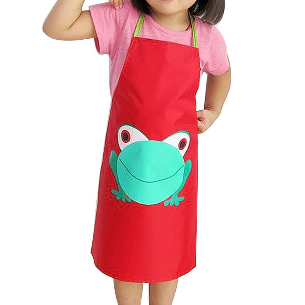 Five Colors Kids Cute Cartoon Frog Printed Cooking Cartoon Apron Waterproof Frog Design Children