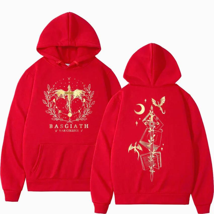 Basgiath War College Fourth Wing Hoodie Men Women Fashion Retro Dragon Rider Sweatshirt Clothing Oversized Hoody