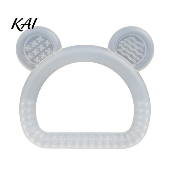 Textured Silicone Soothing Toy Bear Teether for Babies, Sore Gums Baby Easy to Clean Teething Toy, Ring 6-12 Months Infants