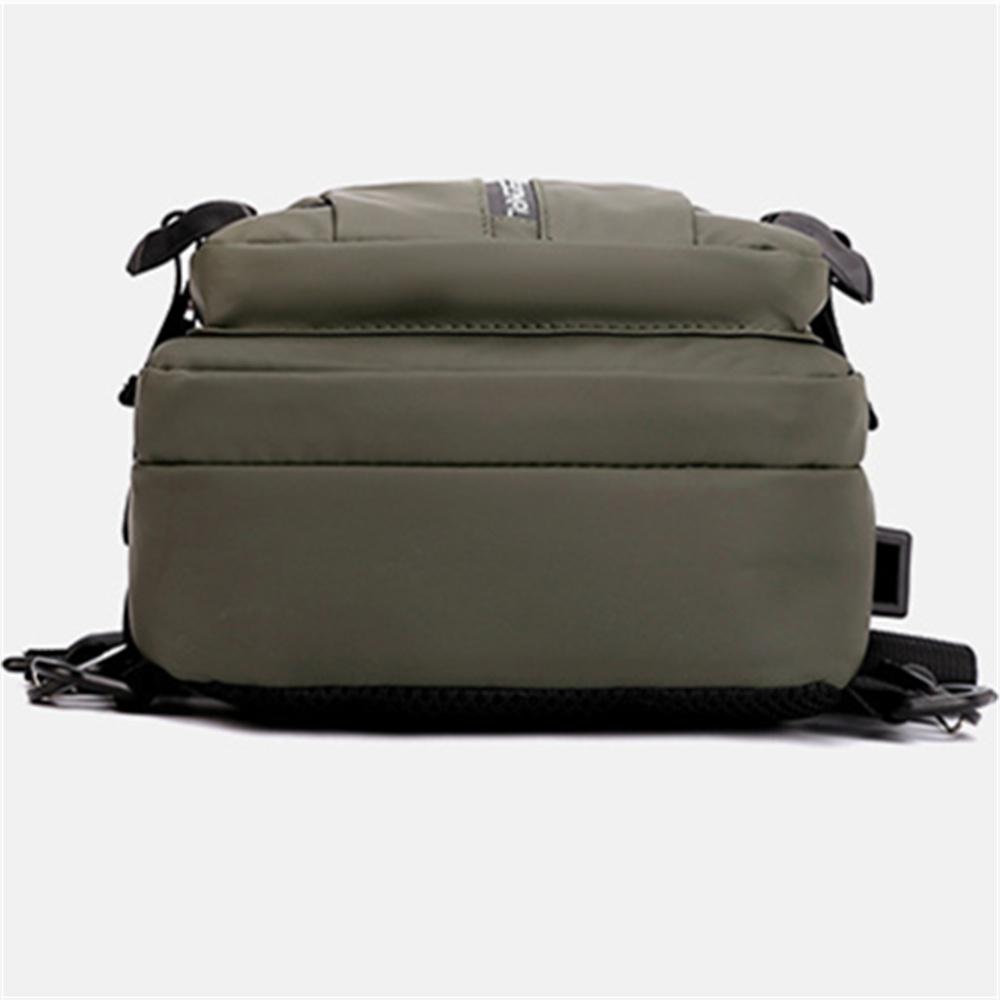 Men's Messenger Bag Backpack Chest Bag USB Socket Outdoor Large Capacity Waterproof Bag