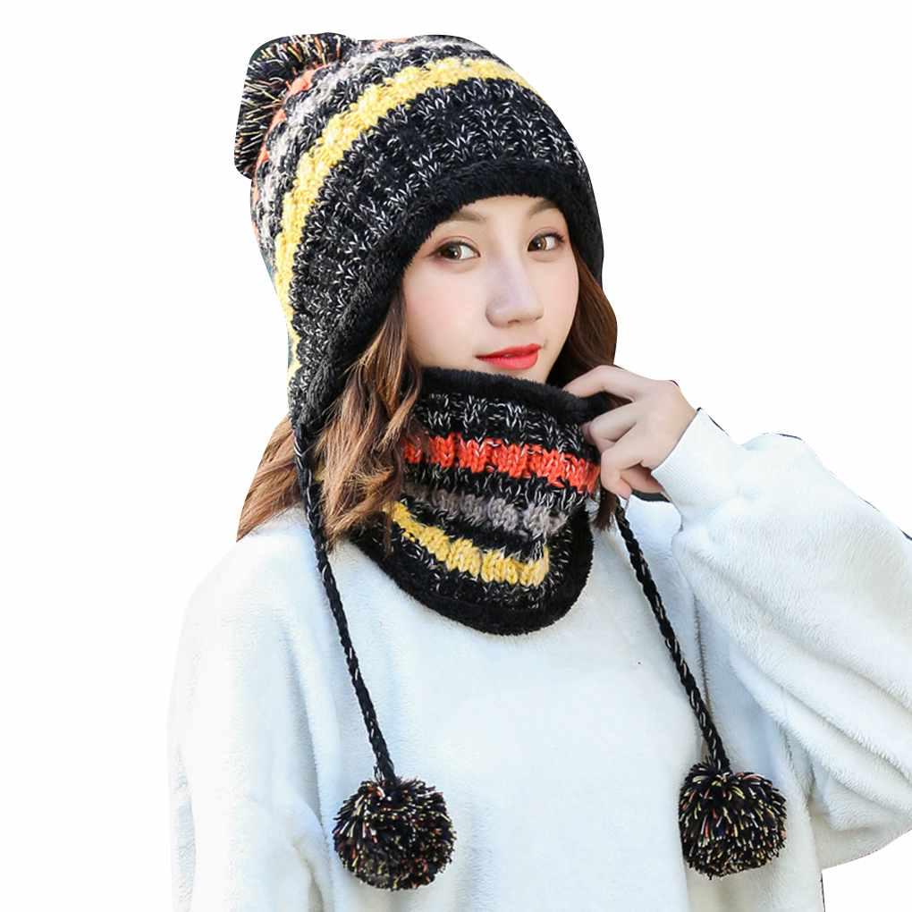 Зимняя женская шапка-комбинезон для взрослых на открытом воздухе для велоспорта, бега, теплые шапочки для мяча, шарф