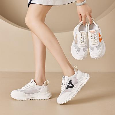 Маленькие летние сетчатые кроссовки женские с буквенным принтом на шнуровке белые туфли повседневные студенческие туфли женские