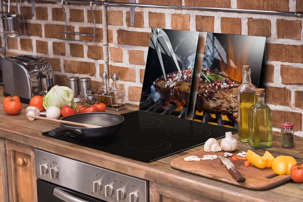 SZKLANA PŁYTA OCHRONNA DO KUCHNI 65x52 GRILL