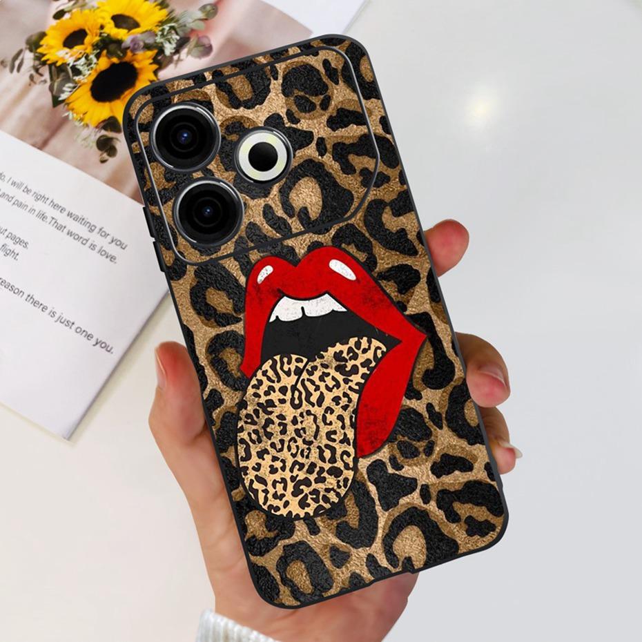 Модный Чехол 2024 года Для Tecno Pova 6 Neo Черный Силиконовый Мягкий ТПУ Задняя Крышка Для Tecno Pova 6Neo 4G Чехлы Для Телефона