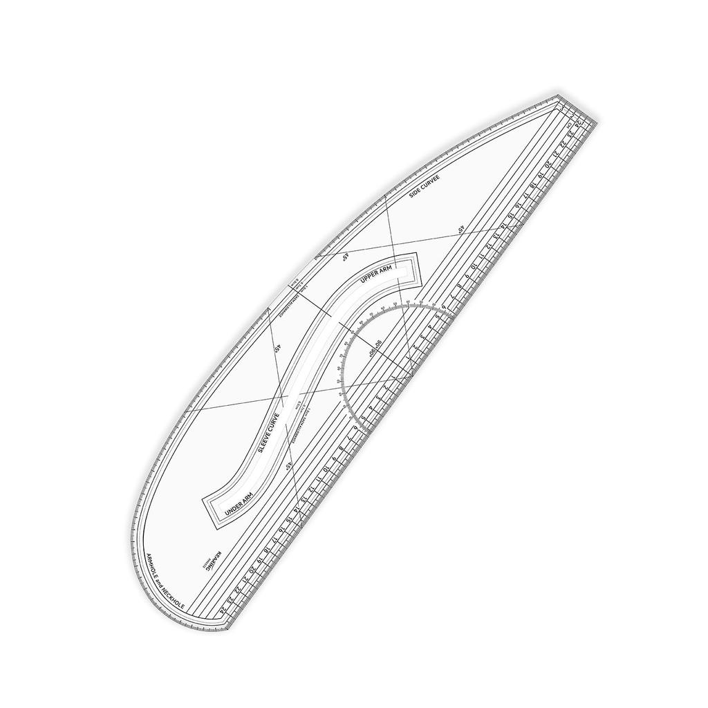 KEARING Transparent Pattern Master Sewing Curve Ruler, 50 cm, 3 mm Thick