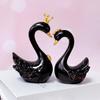 2Pcs Swan Crown Statue Elegent Style Decorative Exquisite Lovely Nordic Style Party Resin Swan Gifts Crown For Household Decoration