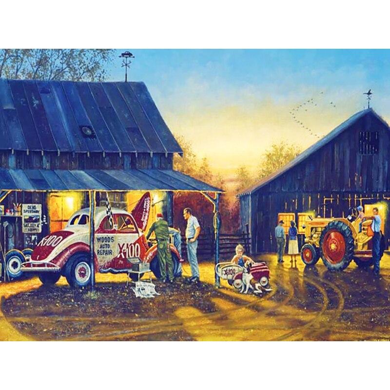 Новый 5D DIY алмазная живопись пейзаж Алмазная вышивка деревня вышивка крестом полная круглая дрель домашний декор ручной художественный подарок