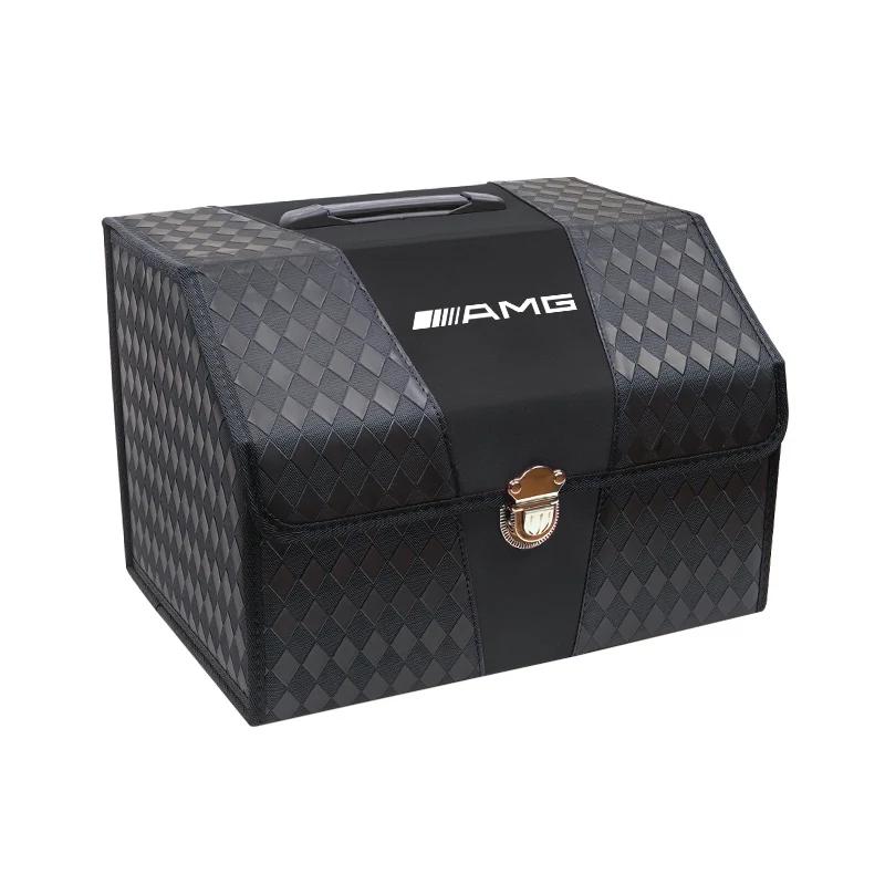 GLC GLB Car Trunk Leather Storage Box Stowing Tidying Bag For Mercedes Benz AMG GLE GLS CLS GLC CLA GLA GLK ML C197 R231 W167 W