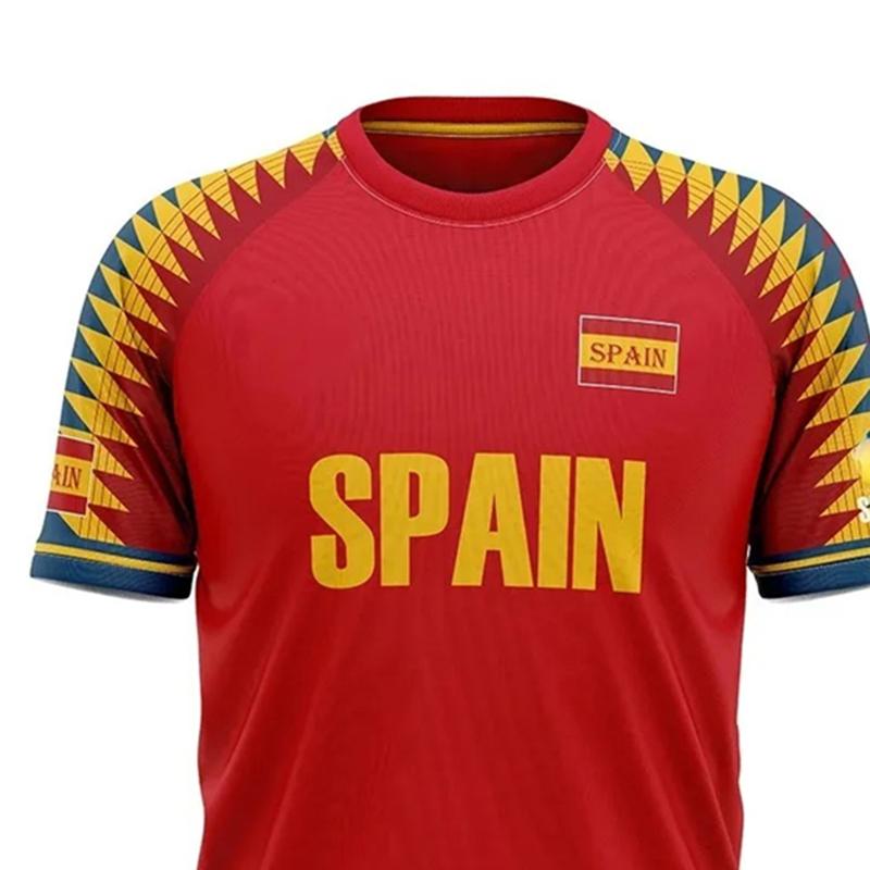 Spain National Flag 3d Print T Shirt Men Colors Short Sleeves Tee Shirt Streetwear Harajuku Clothing Round Neck Loose Tees Top