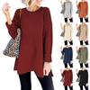 Женский модный однотонный свитер с круглым вырезом и длинным рукавом, пуловер, топ