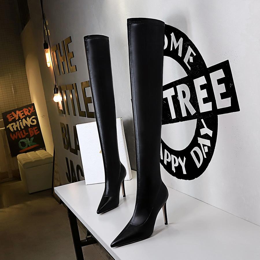Fashion 2025 Sexy High Heels Over the Knee Boots Women Thigh High Boots Ladies Autumn Winter Long Boots Shoes Woman Black Plus Size 43