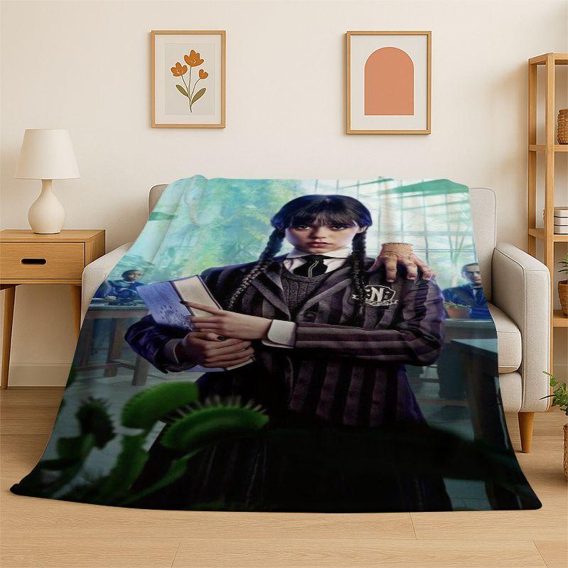 Classic W-Wednesday TV Soft Flannel Throw Blanket,Cozy Blanket for Bed,Couch,Sofa,Bedroom,Living Room,Travel,Picnic Camping