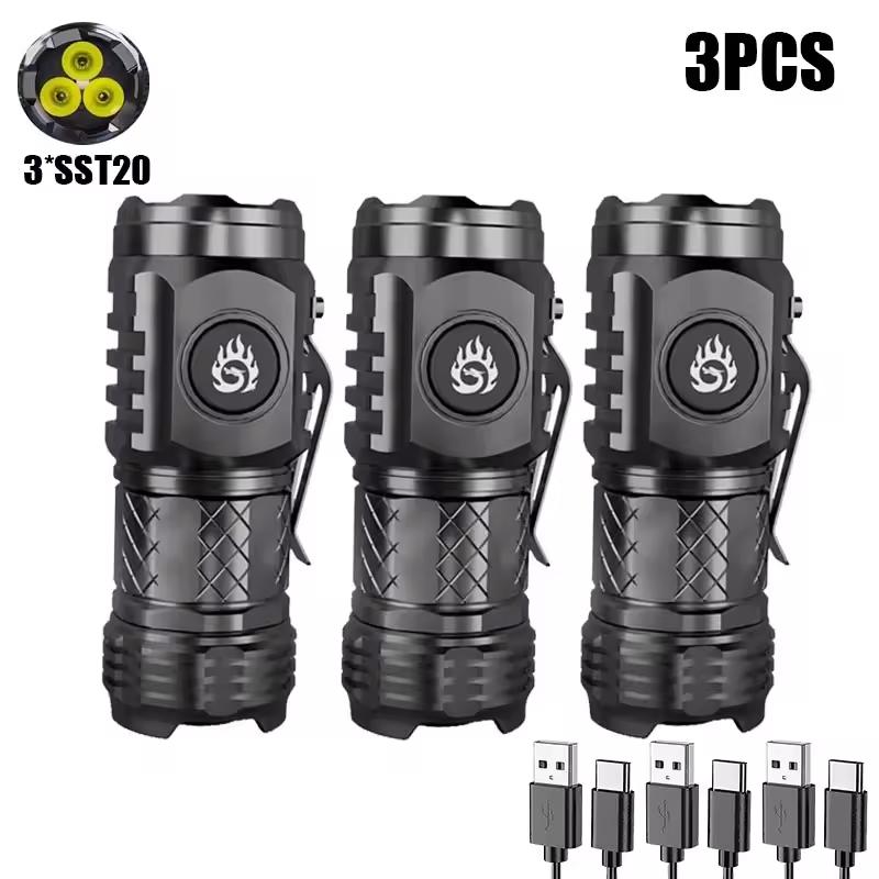 High Quality LED Flashlight 18350 Super Bright Torch Rechargeable USB Light Waterproof for Outdoors Hiking Camping Lantern